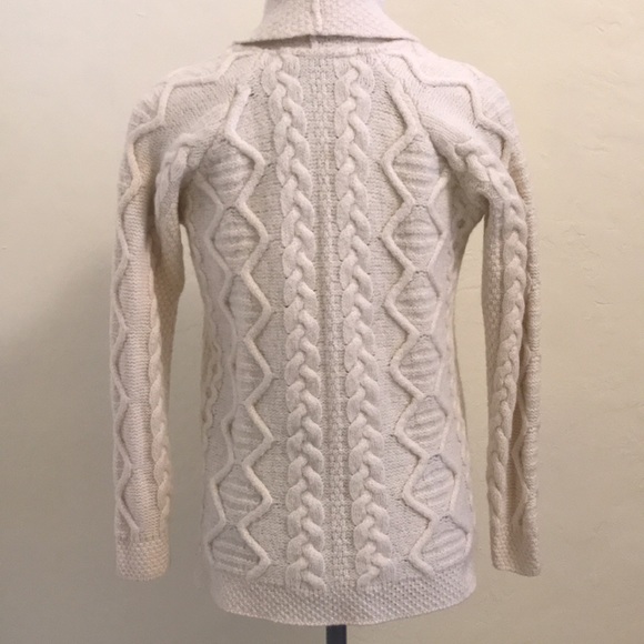 Thick Cable Cardigan Merino Wool Sweater - Picture 3 of 4